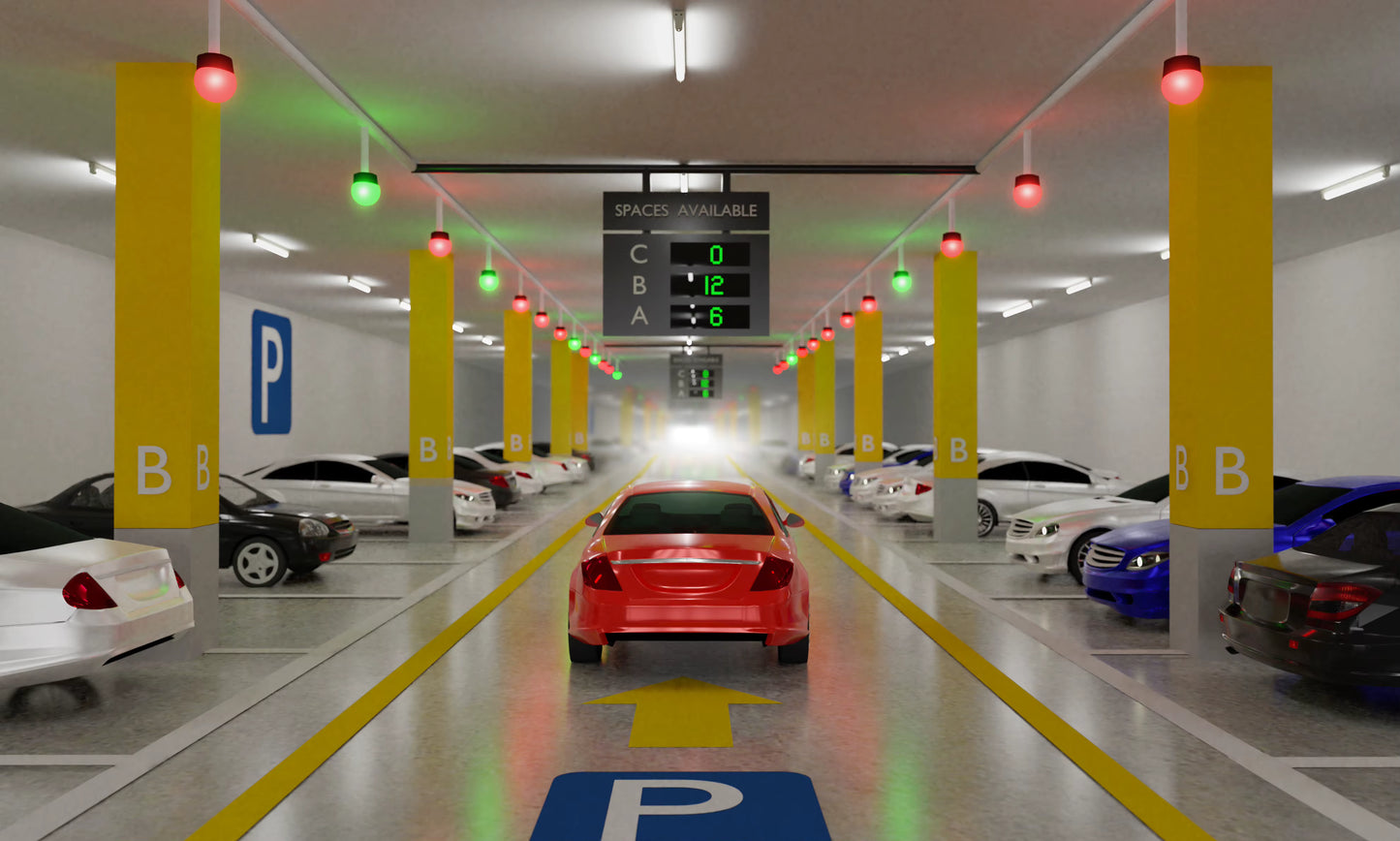 🚘 Ultrasonic Parking Sensor Car Park Guidance System with Smart LED Indicators مستشعر وقوف السيارات بالموجات فوق الصوتية