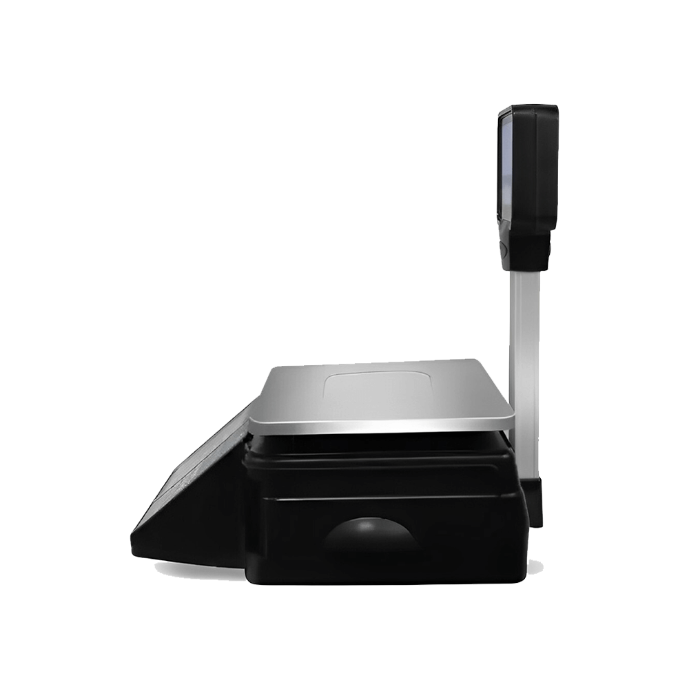 Electronic barcode scale for printing labels from 10 grams to 30 kilograms