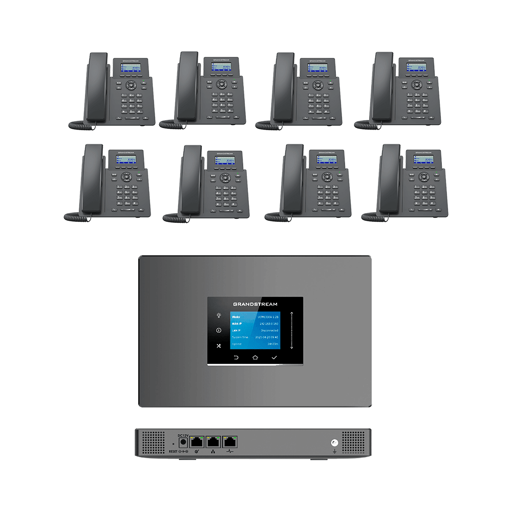 باقة سنترال جراند ستريم بدون خط خارجي مع 8 هواتف سلكية داخلية | Grandstream IP PBX Bundle - MadinahTaif Store