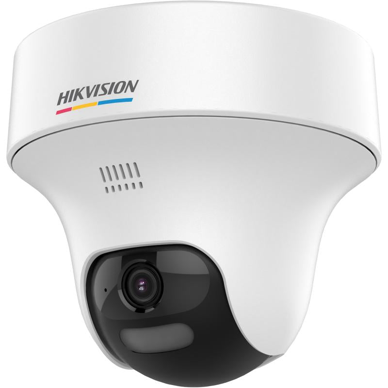 كاميرا مراقبة Turbo HD بدقة 3K (5MP) PT Turret ملونة ColorVu مع صوت ثنائي الاتجاه وردع Live Guard هيك فيجن DS-2CE70KF0T-PTLXTS - MadinaTaif
