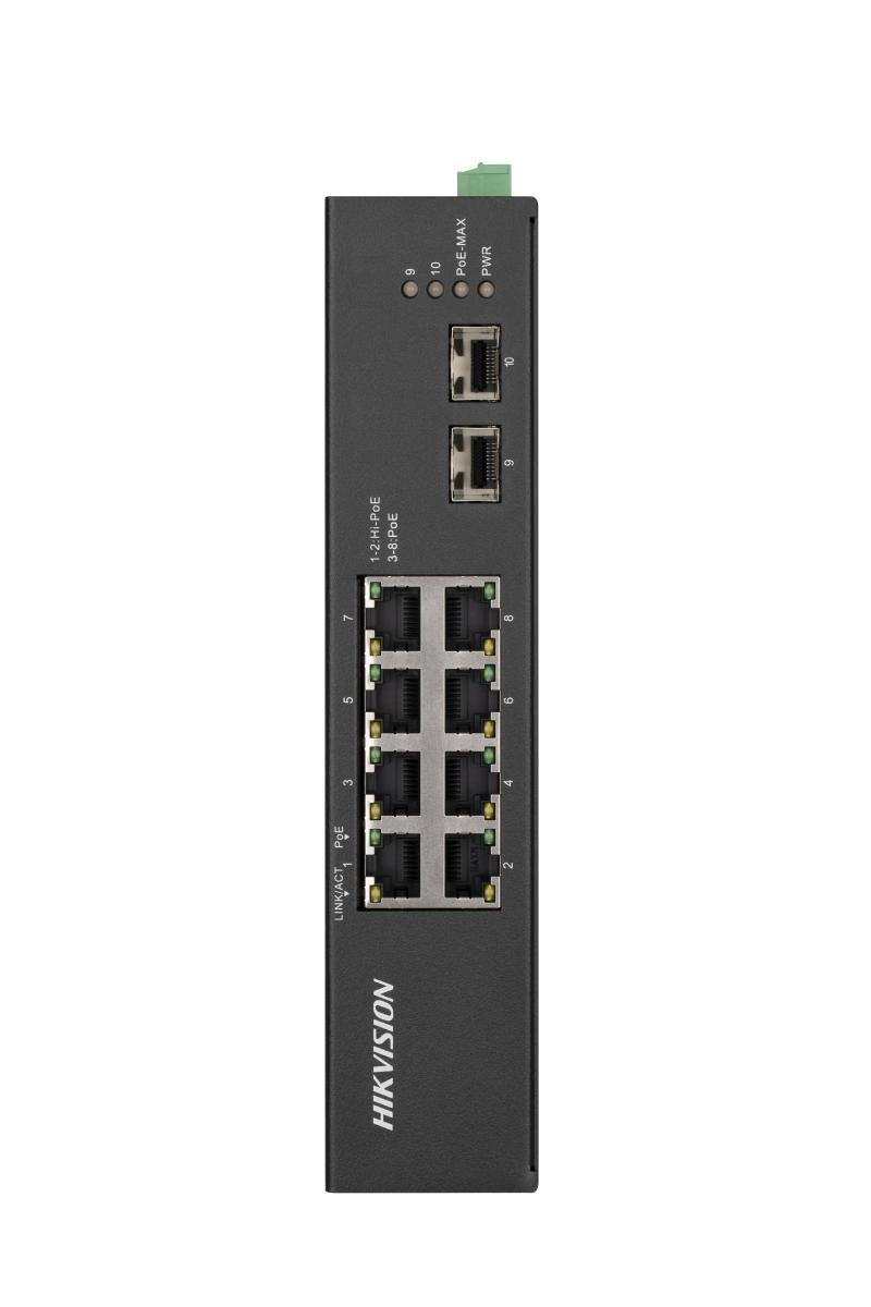 سويتش PoE صناعي DIN Rail هيك فيجن غير مُدار 8 منافذ Gigabit DS-3T0510HP - MadinaTaif