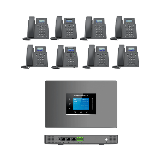 باقة سنترال جراند ستريم 1 خط خارجي مع 8 هواتف سلكية داخلية | Grandstream IP PBX Bundle