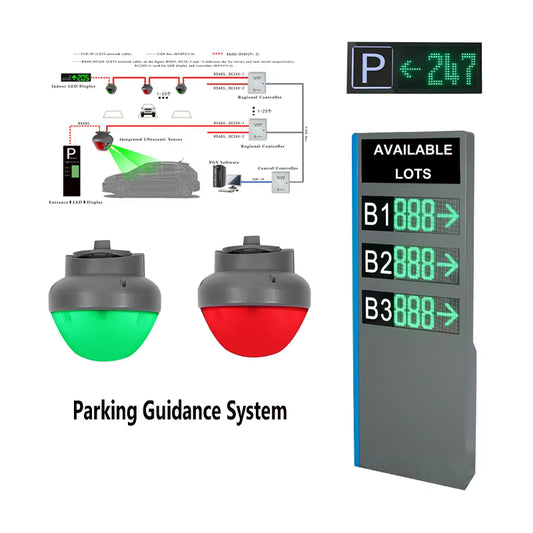 🚘 Ultrasonic Parking Sensor Car Park Guidance System with Smart LED Indicators مستشعر وقوف السيارات بالموجات فوق الصوتية