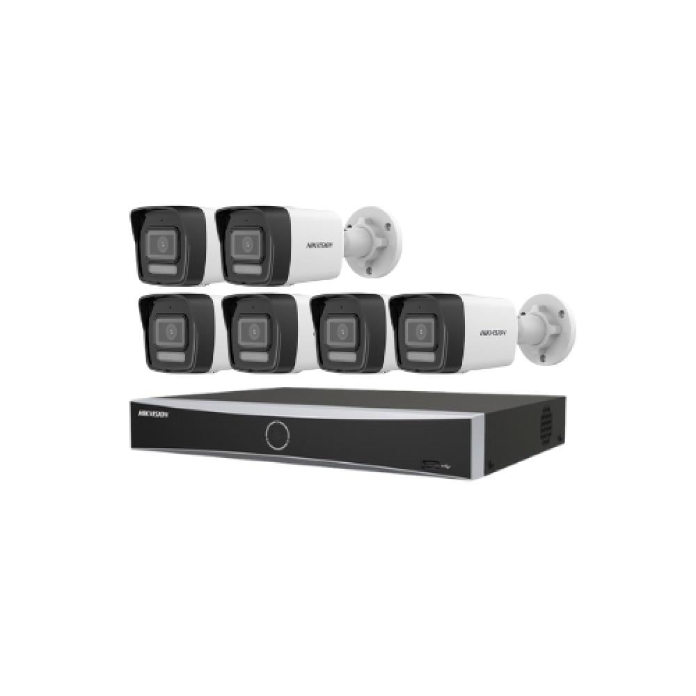 🎥 باقة المراقبة الاحترافية من Hikvision – 6 كاميرات IP بدقة 6 ميجابكسل + جهاز تسجيل شبكي 8 قنوات 4K - MadinahTaif Store