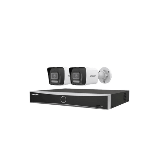 🎥 باقة مراقبة احترافية من Hikvision – 2 كاميرا IP بدقة 8 ميجابكسل + جهاز تسجيل 4 قنوات - MadinahTaif Store