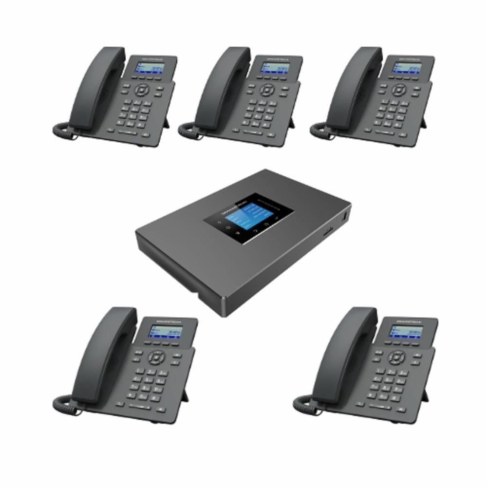 باقة سنترال جراند ستريم بدون خط خارجي مع 5 هواتف سلكية داخلية | Grandstream IP PBX Bundle - MadinahTaif Store