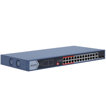 DS-3E0326P-E Hikvision 24-Port 100 Mbps Unmanaged PoE Switch High power 230W . موزع شبكة 24 منفذ - MadinaTaif