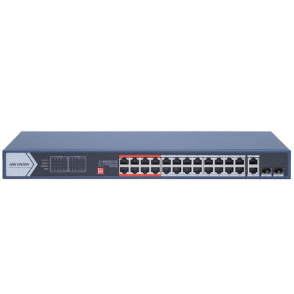 DS-3E0326P-E Hikvision 24-Port 100 Mbps Unmanaged PoE Switch High power 230W . موزع شبكة 24 منفذ - MadinaTaif