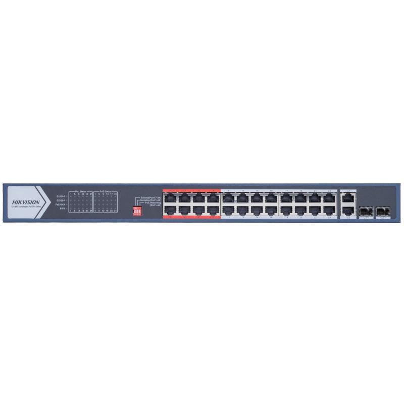 DS-3E0326P-E Hikvision 24-Port 100 Mbps Unmanaged PoE Switch High power 230W . موزع شبكة 24 منفذ - MadinaTaif