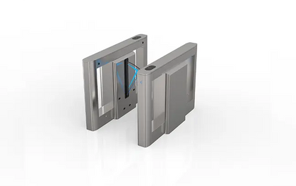 بوابة Flap Barrier Gate ذكية بأذرع أكريليك مضيئة RGB لإدارة مداخل الأبراج والشركات بالسعودية