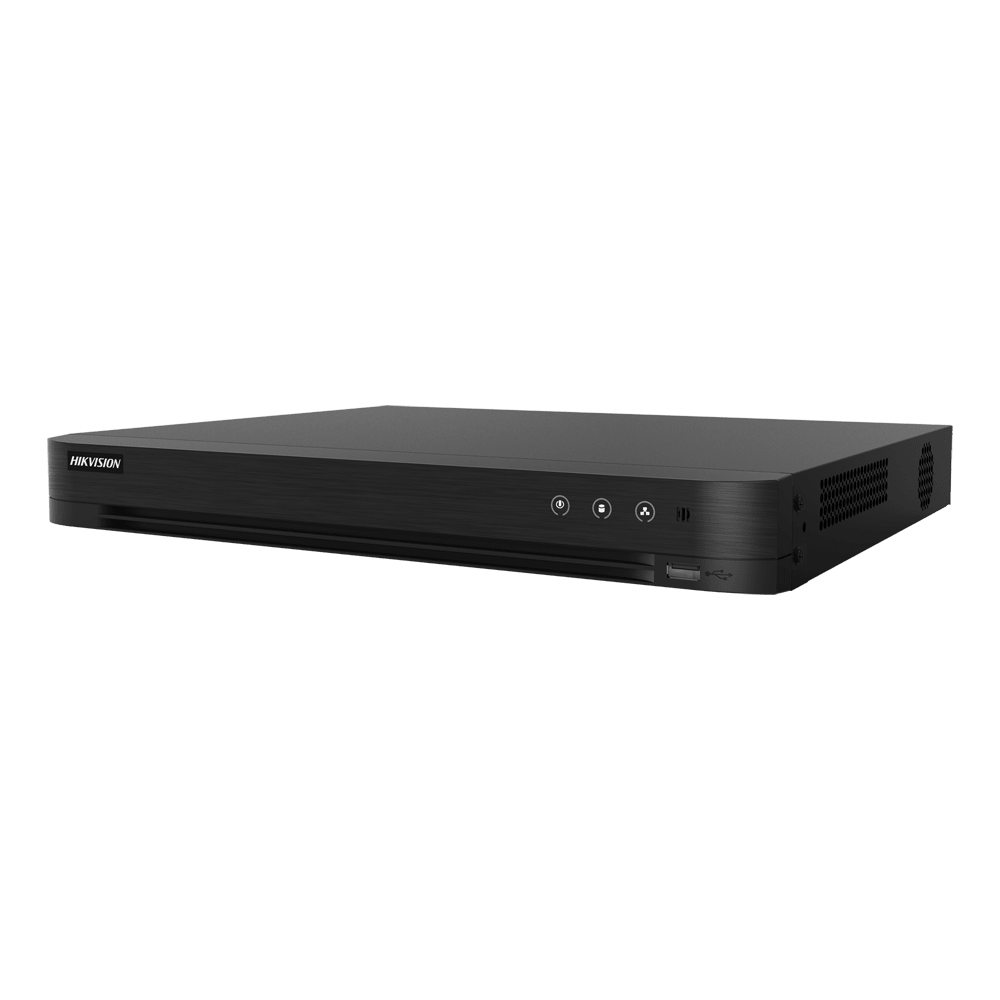 جهاز تسجيل DVR هيك فيجن 4 قنوات مع التعرف على الوجه يدعم حتى 8 ميجابكسل بمنفذي هارد iDS-7204HUHI-M2/XT - MadinaTaif