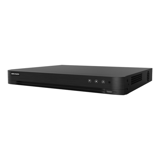 جهاز تسجيل DVR هيك فيجن 4 قنوات مع التعرف على الوجه يدعم حتى 8 ميجابكسل بمنفذي هارد iDS-7204HUHI-M2/XT - MadinaTaif