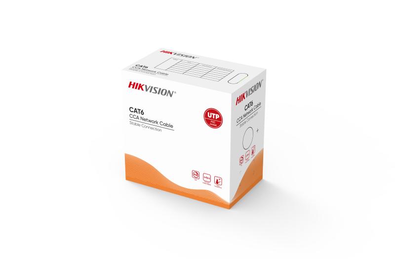 كابل شبكة هيك فيجن CAT6 UTP CCA أبيض DS-1LN6U-W/CCA - لفة 305 متر - MadinaTaif