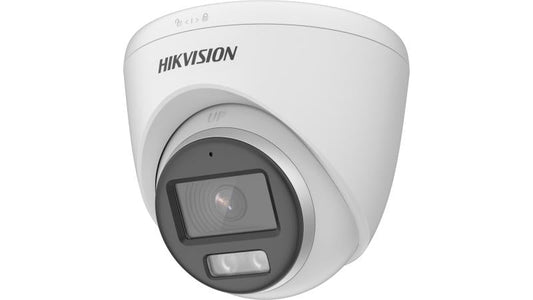 كاميرا مراقبة Turbo HD بدقة 3K (5MP) Turret ملونة ColorVu مع ميكروفون هيك فيجن DS-2CE72KF0T-FS - MadinaTaif