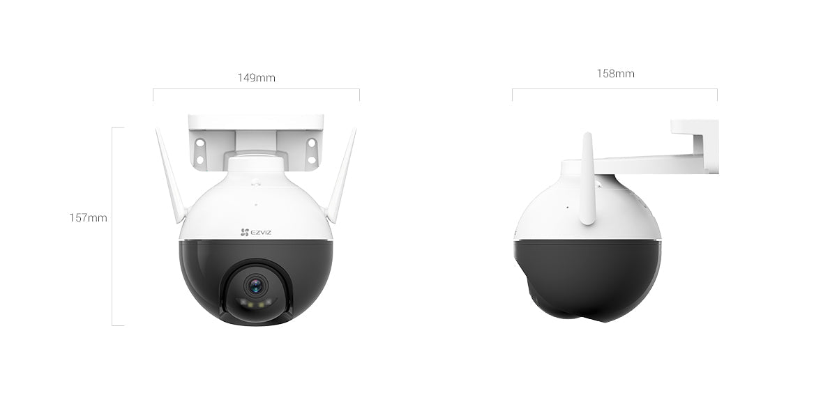 كاميرا واي فاي خارجية متحركة Pan/Tilt بدقة 2K (4 ميجابكسل) ايزفيز CS-C8W (4MP) - MadinaTaif