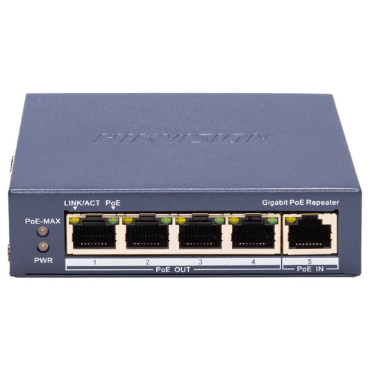 مكرر PoE هيك فيجن Gigabit بمنفذ إدخال 1 و4 منافذ إخراج بقدرة 60 واط DS-3E0505P-E/R - MadinaTaif