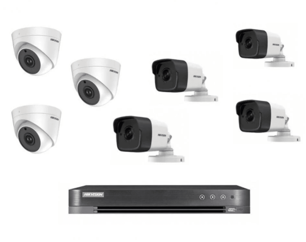 🛡️ نظام المراقبة الاحترافي من Hikvision – باقة 7 كاميرات بدقة 8 ميجا بكسل 4K مع جهاز تسجيل 8 قنوات - MadinahTaif Store