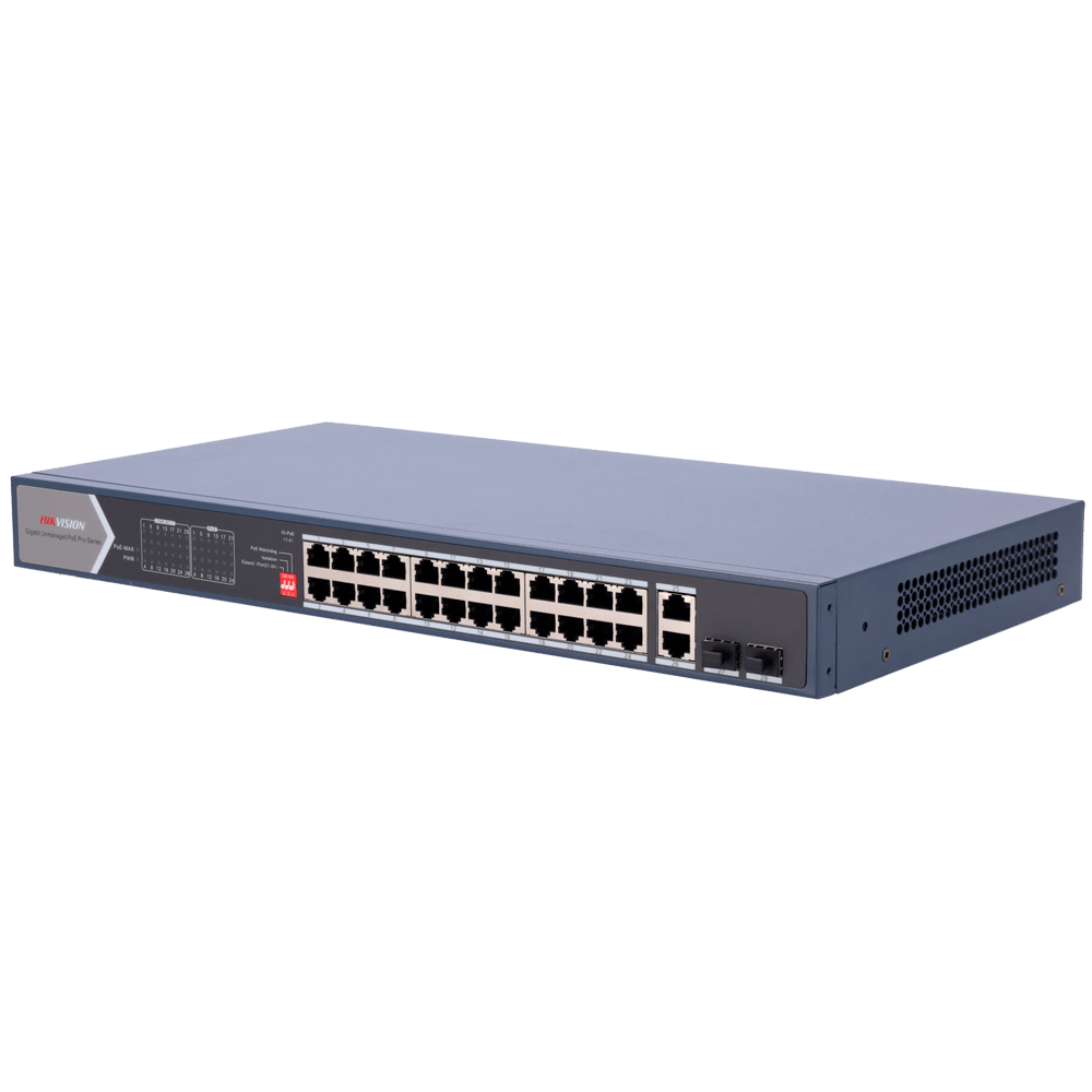سويتش PoE هيك فيجن غير مُدار 24 منفذ Gigabit بقدرة 370 واط DS-3E0528HP-E - MadinaTaif