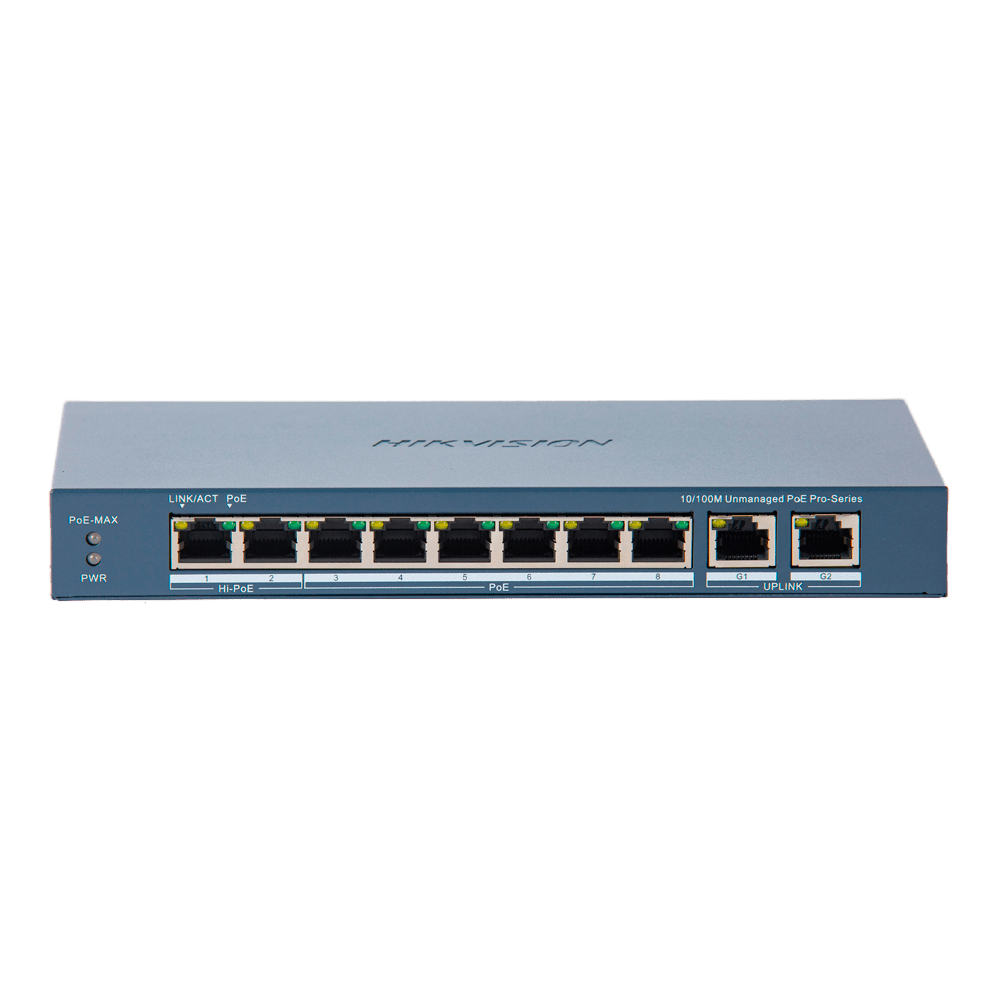 سويتش PoE هيك فيجن غير مُدار 8 منافذ 10/100M بقدرة 110 واط DS-3E0310HP-E(C) - MadinaTaif